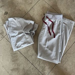 FIGS | Cement Grey Set | Livingston Pants and Catarina One Pocket Top